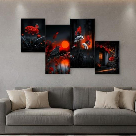 Wooden Sticky Wall Frames – 4 Pack, Ready-to-Paste Wall Decor