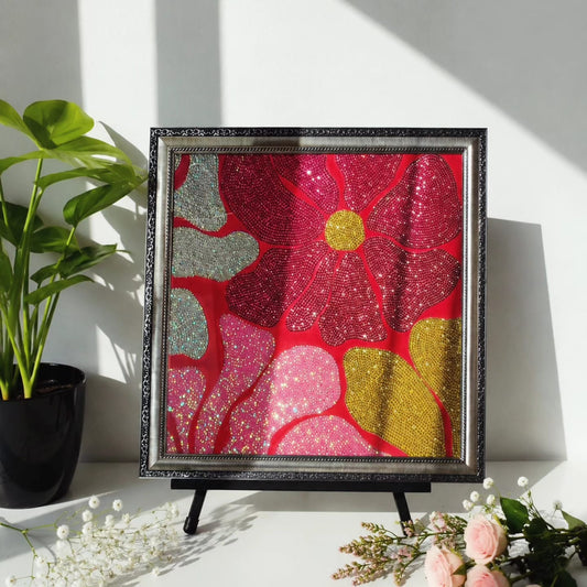 Rehinestone Painting | Antique Frame | Crystal Handcrafted  Wall Decoration