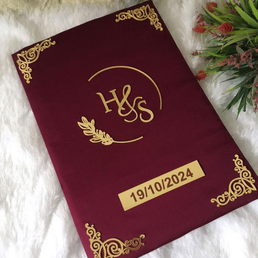 Personalized Velvet Nikah Booklet